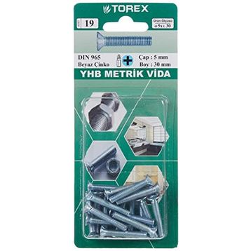 Torex DIN 965 YHB 5x30 mm Küt Uçlu Metrik Vida