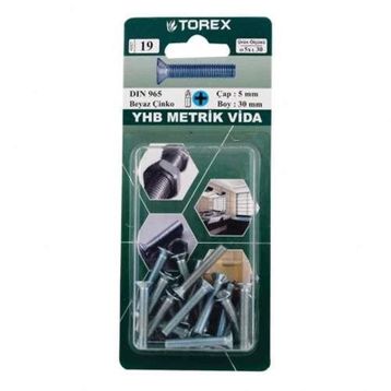Torex DIN 965 YHB 5x30 mm Küt Uçlu Metrik Vida