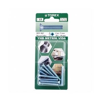 Torex DIN 965 YHB 5x40 mm Küt Uçlu Metrik Vida