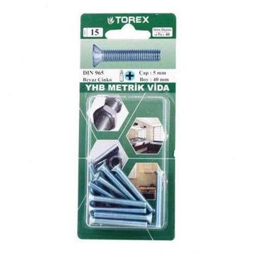 Torex DIN 965 YHB 5x40 mm Küt Uçlu Metrik Vida