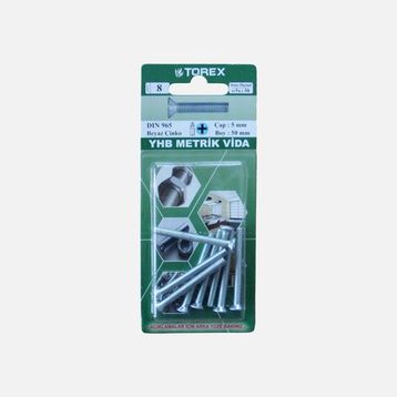 Torex DIN 965 YHB 5x50 mm Küt Uçlu Metrik Vida