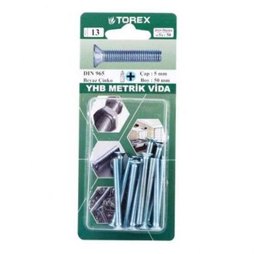 Torex DIN 965 YHB 5x50 mm Küt Uçlu Metrik Vida