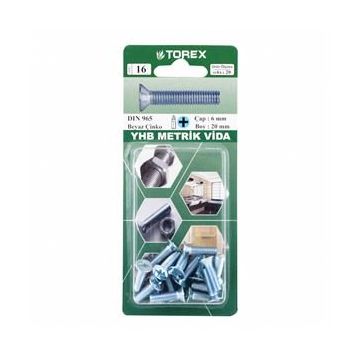 Torex DIN 965 YHB 6x20 mm Küt Uçlu Metrik Vida