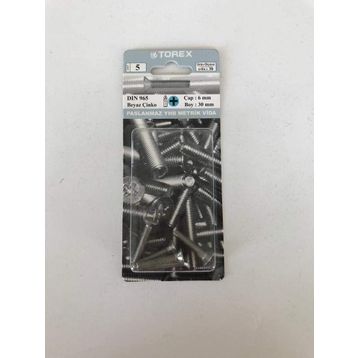 Torex DIN 965 YHB 6x30 mm Küt Uçlu Metrik Vida