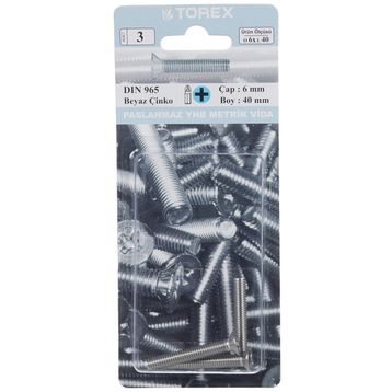 Torex DIN 965 YHB 6x40 mm Küt Uçlu Metrik Vida