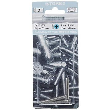 Torex DIN 965 YHB 6x40 mm Küt Uçlu Metrik Vida