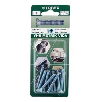 Torex DIN 965 YHB 6x40 mm Küt Uçlu Metrik Vida