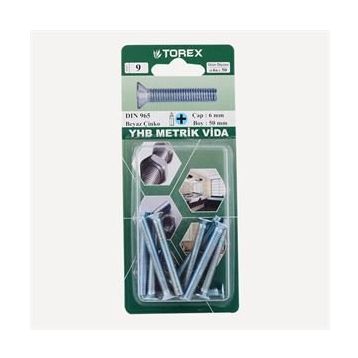 Torex DIN 965 YHB 6x50 mm Küt Uçlu Metrik Vida