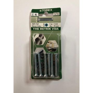 Torex DIN 965 YHB 6x50 mm Küt Uçlu Metrik Vida