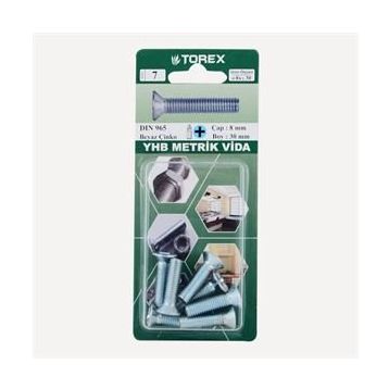 Torex DIN 965 YHB 8x30 mm Küt Uçlu Metrik Vida