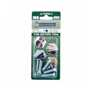 Torex DIN 965 YHB 8x30 mm Küt Uçlu Metrik Vida