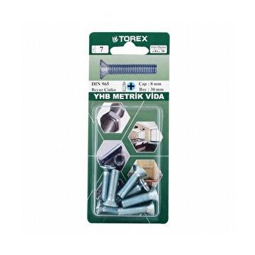Torex DIN 965 YHB 8x30 mm Küt Uçlu Metrik Vida