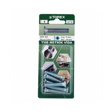 Torex DIN 965 YHB 8x40 mm Küt Uçlu Metrik Vida