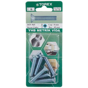 Torex DIN 965 YHB 8x40 mm Küt Uçlu Metrik Vida