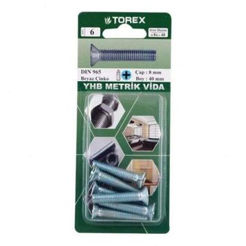 Torex DIN 965 YHB 8x40 mm Küt Uçlu Metrik Vida