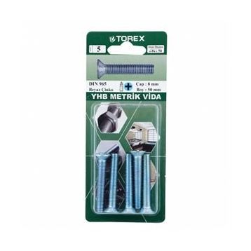 Torex DIN 965 YHB 8x50 mm Küt Uçlu Metrik Vida