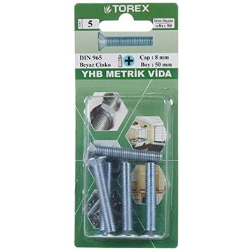 Torex DIN 965 YHB 8x50 mm Küt Uçlu Metrik Vida