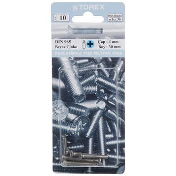 Torex DIN 965 YHB Küt Uçlu Metrik 4x30 mm Vida