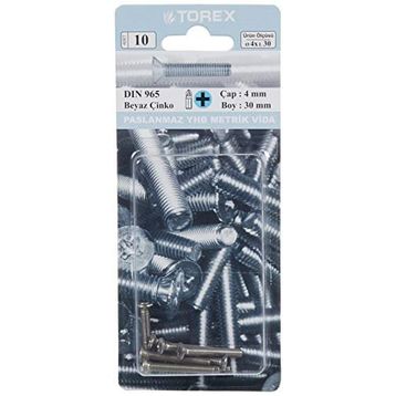 Torex DIN 965 YHB Küt Uçlu Metrik 4x30 mm Vida