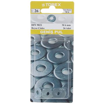 Torex M6 DIN 9021 Geniş Pul