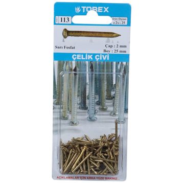 Torex Sarı Fosfat 2x25 mm Çelik Çivi