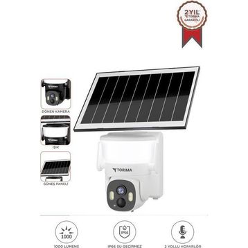 Torima CMR-30 3 MP 3.6mm 2K Solar Güneş Enerjili Beyaz Duvar Lambası Kamera