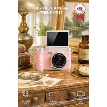 Torima CMR-51 48 MP 1080p Full HD Pembe Retro Vlog Kamerası