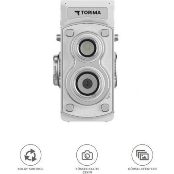 Torima CMR44 Mini Retro Beyaz Dijital Fotoğraf Makinesi
