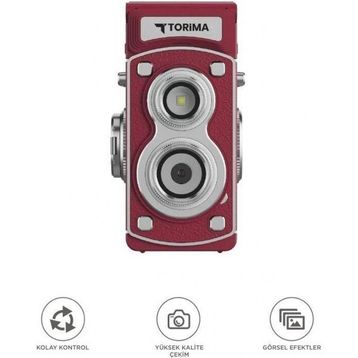 Torima CMR44 Mini Retro Kırmızı Dijital Fotoğraf Makinesi