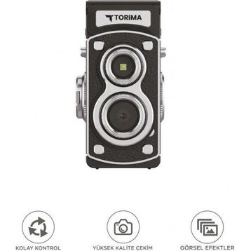 Torima CMR44 Mini Retro Siyah Dijital Fotoğraf Makinesi