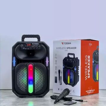 Torima D26 Siyah RGB Işıklı Mikrofonlu Kumandalı USB/TF/FM/MIC/BT Bluetooth Hoparlör
