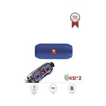 Torima D47 Mavi Kablosuz Taşınabilir TWS Bluetooth Hoparlör