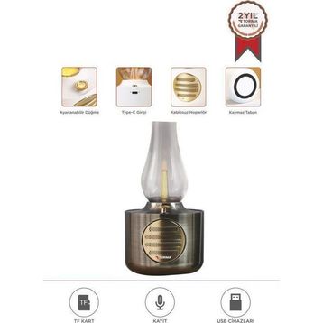 Torima D53 Nikel Vintage Gaz Lambası Taşınabilir Bluetooth Speaker