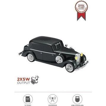 Torima D55 Siyah Retro Araba Tasarımlı Bluetooth Hoparlör
