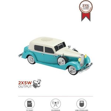 Torima D55 Turkuaz Retro Araba Tasarımlı Bluetooth Hoparlör