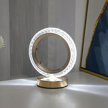 Torima LW-24 Dekoratif Şarjlı Yuvarlak Kristal Elmas Masa Lambası Akrilik Led Gece Lambası