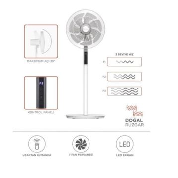 Torima SF-02 Ayaklı 16 inç 60 W 3 Kademe Kumandalı Vantilatör