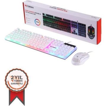 Torima TMK-03 Beyaz RGB Kablolu Gaming Klavye Mouse Seti