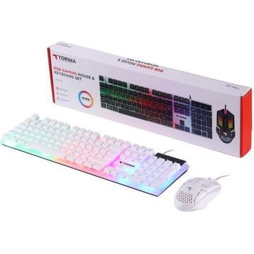 Torima TMK-03 Beyaz RGB Kablolu Gaming Klavye Mouse Seti