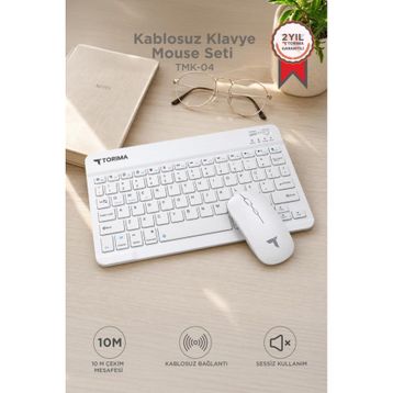 Torima TMK-04 Beyaz TKL Kablosuz Klavye Mouse Seti