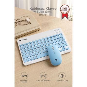 Torima TMK-04 Mavi TKL Kablosuz Klavye Mouse Seti