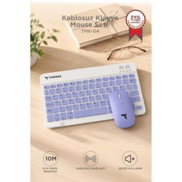 Torima TMK-04 Mor TKL Kablosuz Klavye Mouse Seti