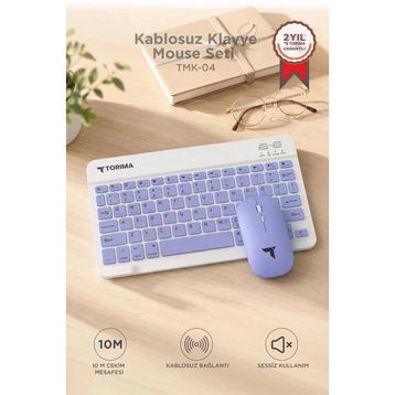 Torima TMK-04 Mor TKL Kablosuz Klavye Mouse Seti