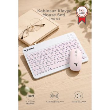 Torima TMK-04 Pembe TKL Kablosuz Klavye Mouse Seti