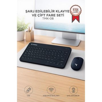 Torima TMK-08 Siyah TKL Kablosuz Klavye Mouse Seti