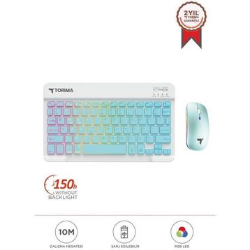 Torima TMK-09 Mavi RGB Kablosuz Klavye Mouse Seti