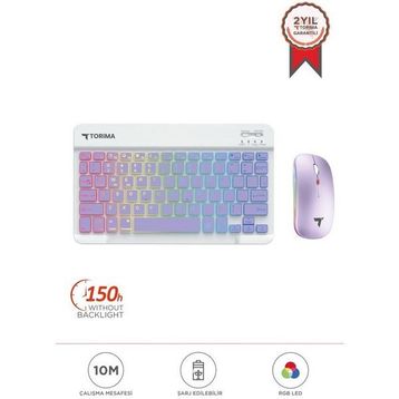 Torima TMK-09 Mor RGB Kablosuz Klavye Mouse Seti