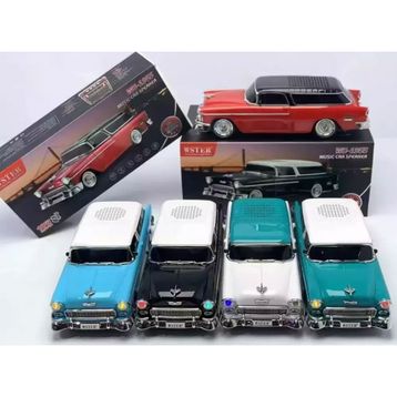 Torima WS-1955 Klasik Araba USB TF FM Radyo Beyaz Bluetooth Hoparlör