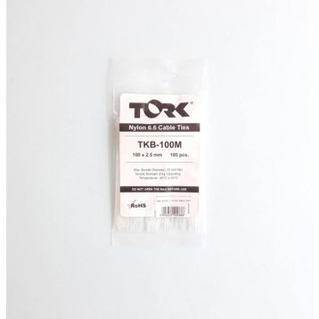 Tork TKB-100M 100 Adet 2.5x100 mm Beyaz Kablo Bağı