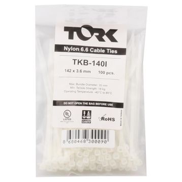 Tork TKB-100M 100 Adet 2.5x100 mm Beyaz Kablo Bağı